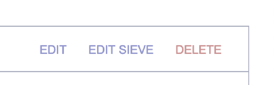 Screenshot of ProtonMail's UI showing an Edit Sieve button